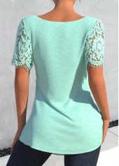Mint Green Lace Short Sleeve T Shirt | thumb picture 