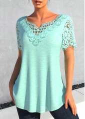 Mint Green Lace Short Sleeve T Shirt | thumb picture 