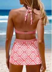 Cross Hem High Waisted Geometric Print Bikini Set | thumb picture 