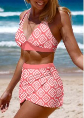 Cross Hem High Waisted Geometric Print Bikini Set | thumb picture 