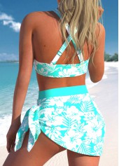 Criss Cross High Waisted Floral Print Bikini Set | thumb picture 
