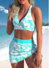 Criss Cross High Waisted Floral Print Bikini Set | thumb picture 