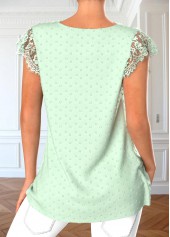 Light Green Patchwork Short Sleeve T Shirt | thumb picture 