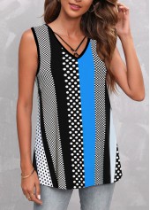 Black Circular Ring Polka Dot Tank Top | thumb picture 