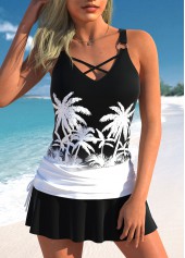 Criss Cross Mid Waisted Tankini Set