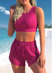 Lace High Waisted Hot Pink Bikini Set | thumb picture 