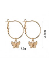 Metal Detail Animal Prints Gold Butterfly Earrings | thumb picture 