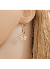 Metal Detail Animal Prints Gold Butterfly Earrings | thumb picture 