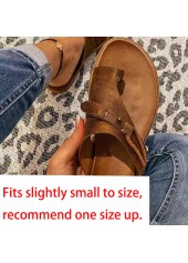 Dark Coffee Toe Post Falt Flip Slippers | thumb picture 