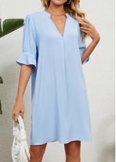 Light Blue Split H Shape Dress | thumb picture 