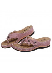 Pink Open Toe Low Heel Flip Flops | thumb picture 