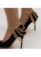 Gold Chain Design Layered Detail Anklet