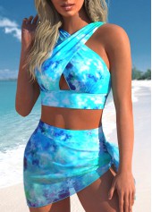 Mesh High Waisted Tie Dye Print Bikini Set | thumb picture 