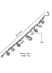 Silver Starfish and Turtle Chain Anklet | thumb picture 
