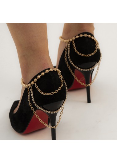 women clothes image of Gold Color Alloy Detail Multi-layer Anklet