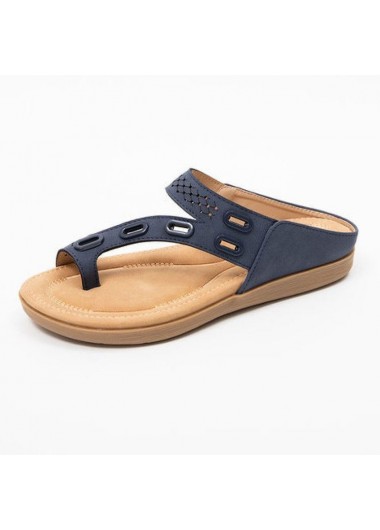 Modlily Flip Flops Navy Toe Post Falt Flip Slippers - 36