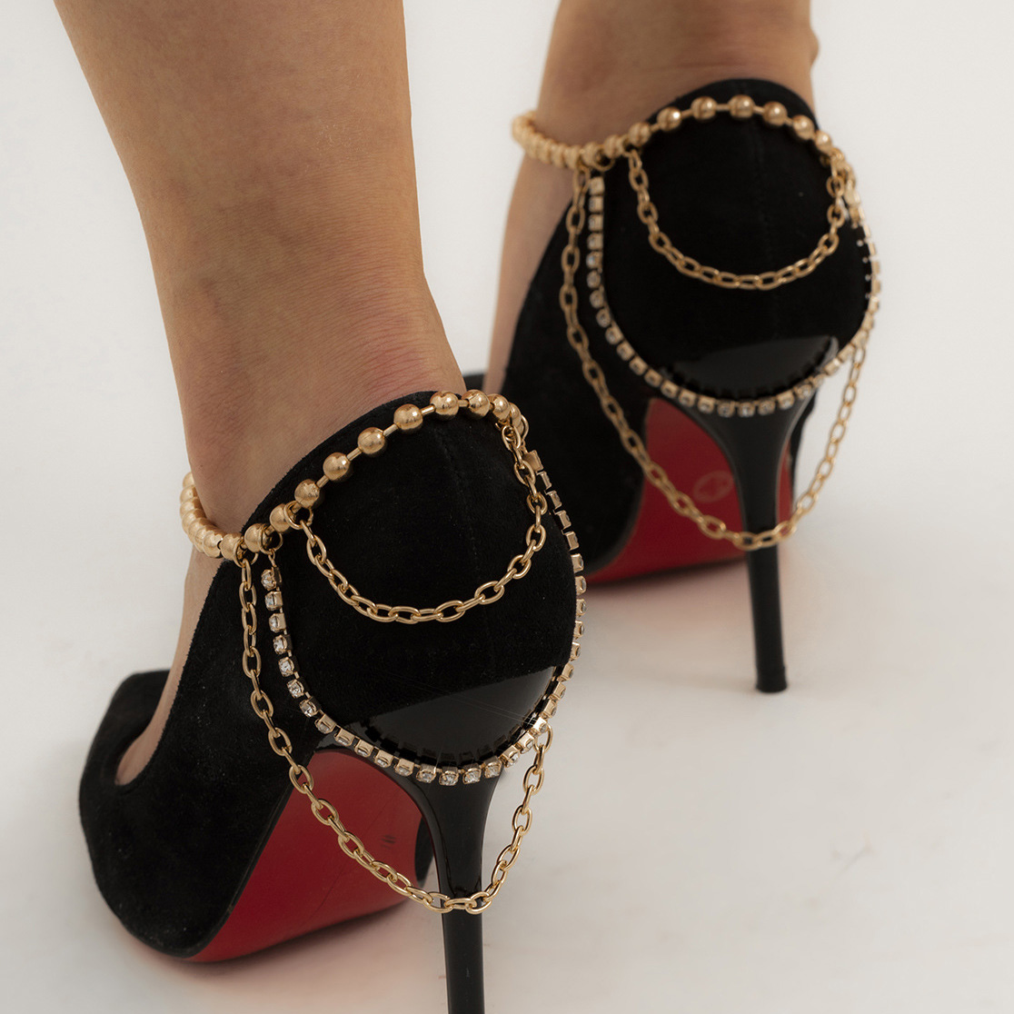 Gold Color Alloy Detail Multi-layer Anklet | picture 