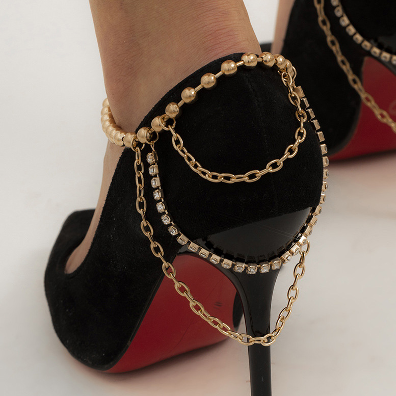 Gold Color Alloy Detail Multi-layer Anklet | picture 