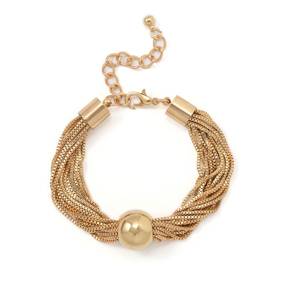 Gold Layered Design Iron Detail Bracelet