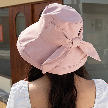 Light Pink Bowknot Back Visor Hat
