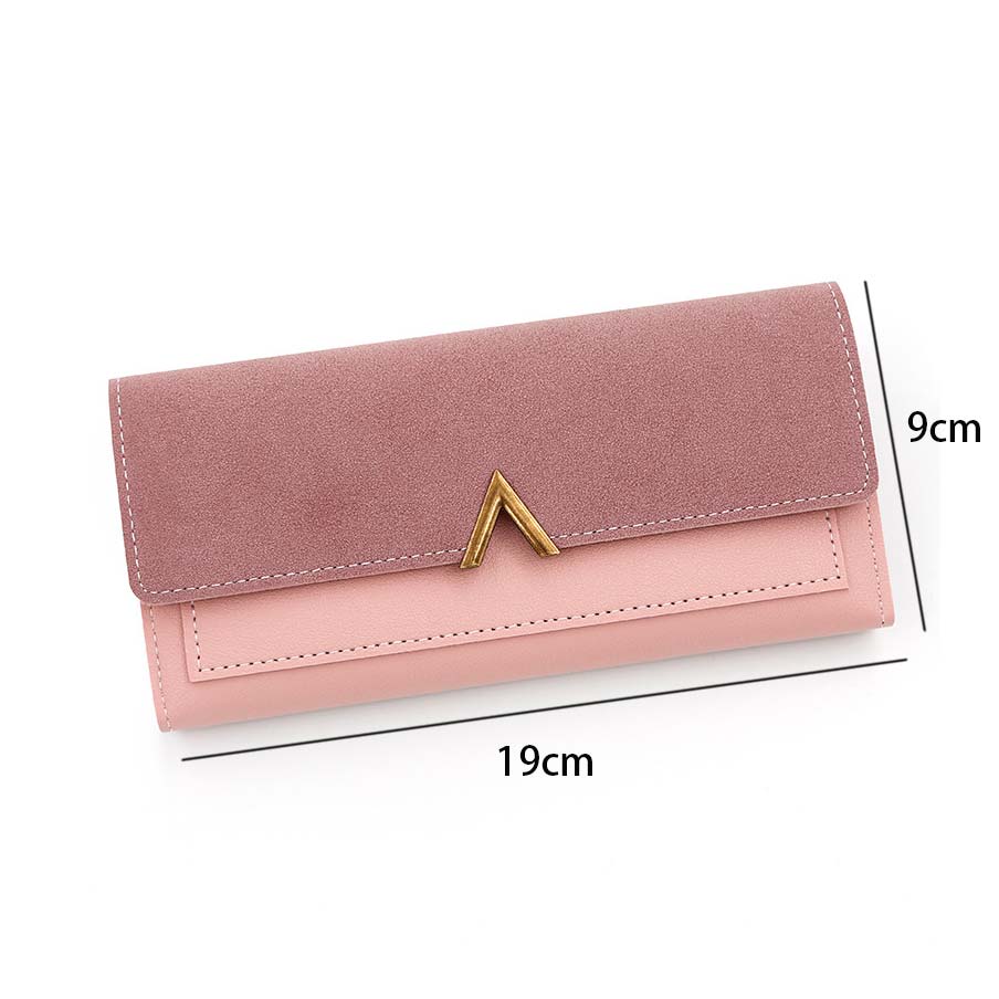 Metal Ring Detail Pink Hasp Wallet