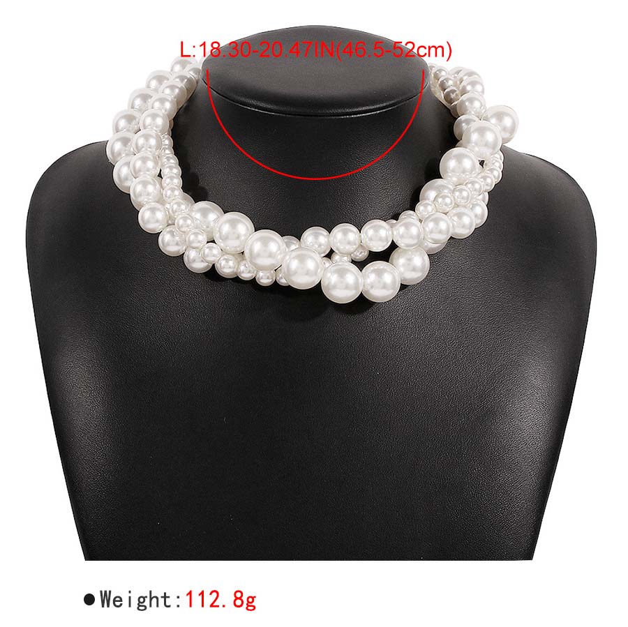 White Round Twist Pearl Design Necklace
