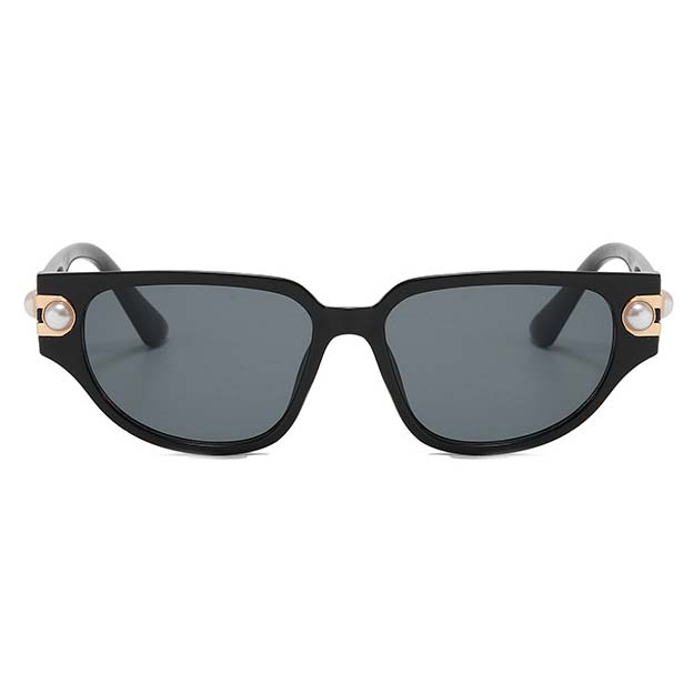 Plastic Detail Black Cat Eye Sunglasses