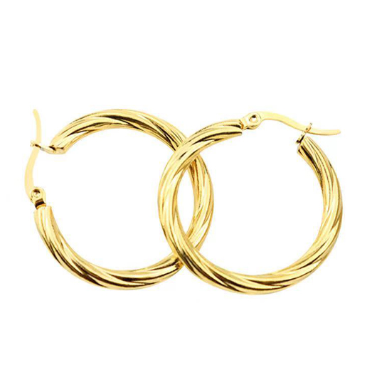 Alloy Detail Geometric Pattern Gold Round Earrings