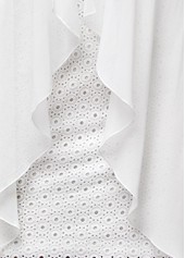 White Sleeveless Round Neck Hollow Embroidered Dress | thumb picture 