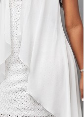 White Sleeveless Round Neck Hollow Embroidered Dress | thumb picture 