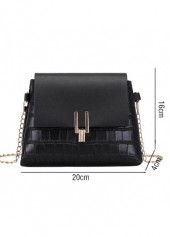 Black Pushlock Chains Design Shoulder Bag | thumb picture 
