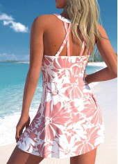 Criss Cross Floral Print Pink Tankini Top-No Bottom | picture 2