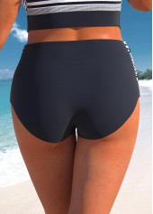 High Waisted Plus Size Navy Striped Bikini Bottom | thumb picture 