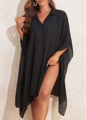 Breathable Black Button Up Cover Up | thumb picture 