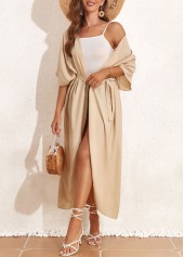 Tie Light Coffee Belted Cover Up | thumb picture 
