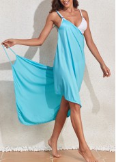 Spaghetti StrapWrap Sky Blue Cover Up