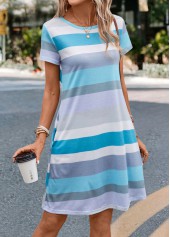 Multi Color Pocket Striped H Shape Dress | thumb picture 