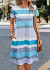 Multi Color Pocket Striped H Shape Dress | thumb picture 