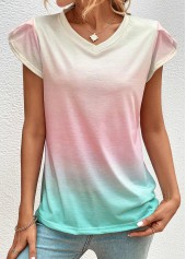 Light Pink Ombre Short Sleeve T Shirt