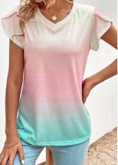 Light Pink Ombre Short Sleeve T Shirt