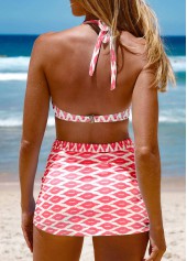Cross Hem High Waisted Geometric Print Bikini Set | thumb picture 