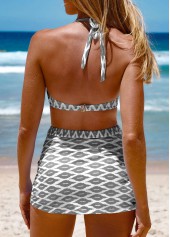 Cross Hem High Waisted Geometric Print Bikini Set | thumb picture 