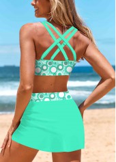 Drawstring Mid Waisted Mint Green Bikini Set | thumb picture 