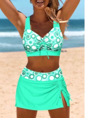 Drawstring Mid Waisted Mint Green Bikini Set | thumb picture 