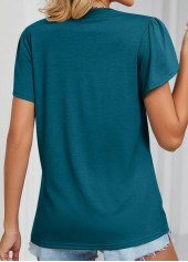 Blackish Green Patchwork Short Sleeve T Shirt