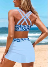 Criss Cross Mid Waisted Light Blue Bikini Set | thumb picture 
