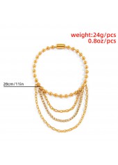 Gold Color Alloy Detail Multi-layer Anklet | thumb picture 
