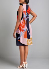 Multi Color Fake 2in1 Floral Print Dress | thumb picture 