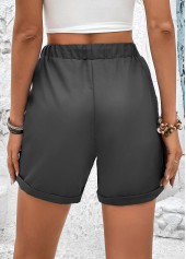 Grey Pocket Drawastring High Waisted Shorts | thumb picture 