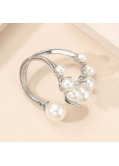 Pearl Detail Asymmetry Silvery White Ring | thumb picture 